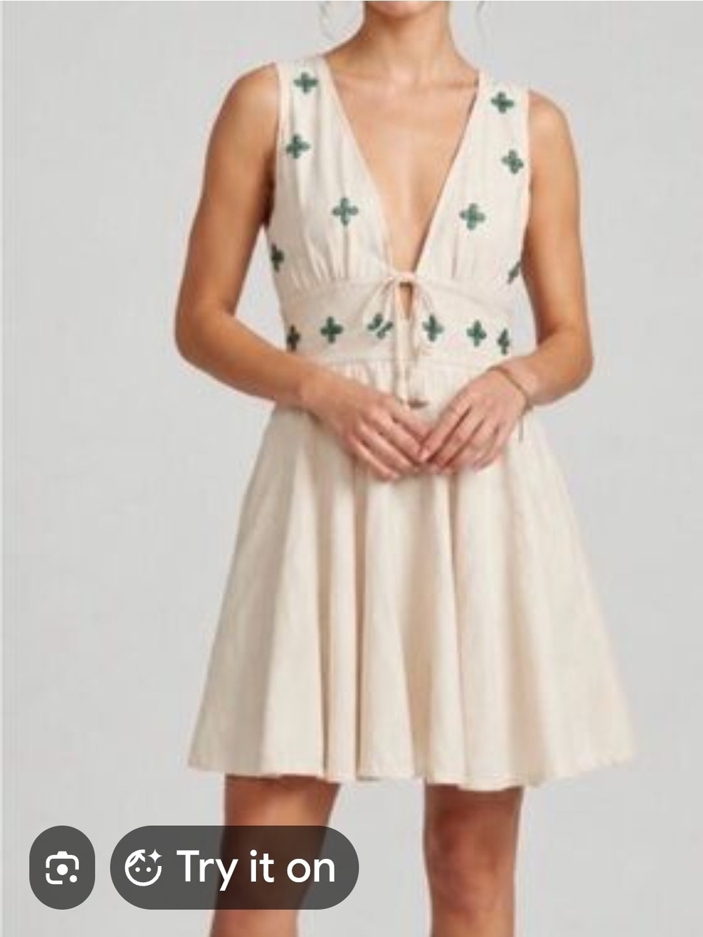 Nwt House of Harlow 1960 Beaded Linen Mini Dress Size S